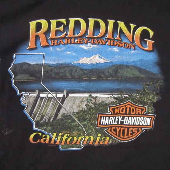 Harley-Davidson Shirt Mens Large Black Grim Reaper Skull Made in USA Redding - Picture 8 of 9